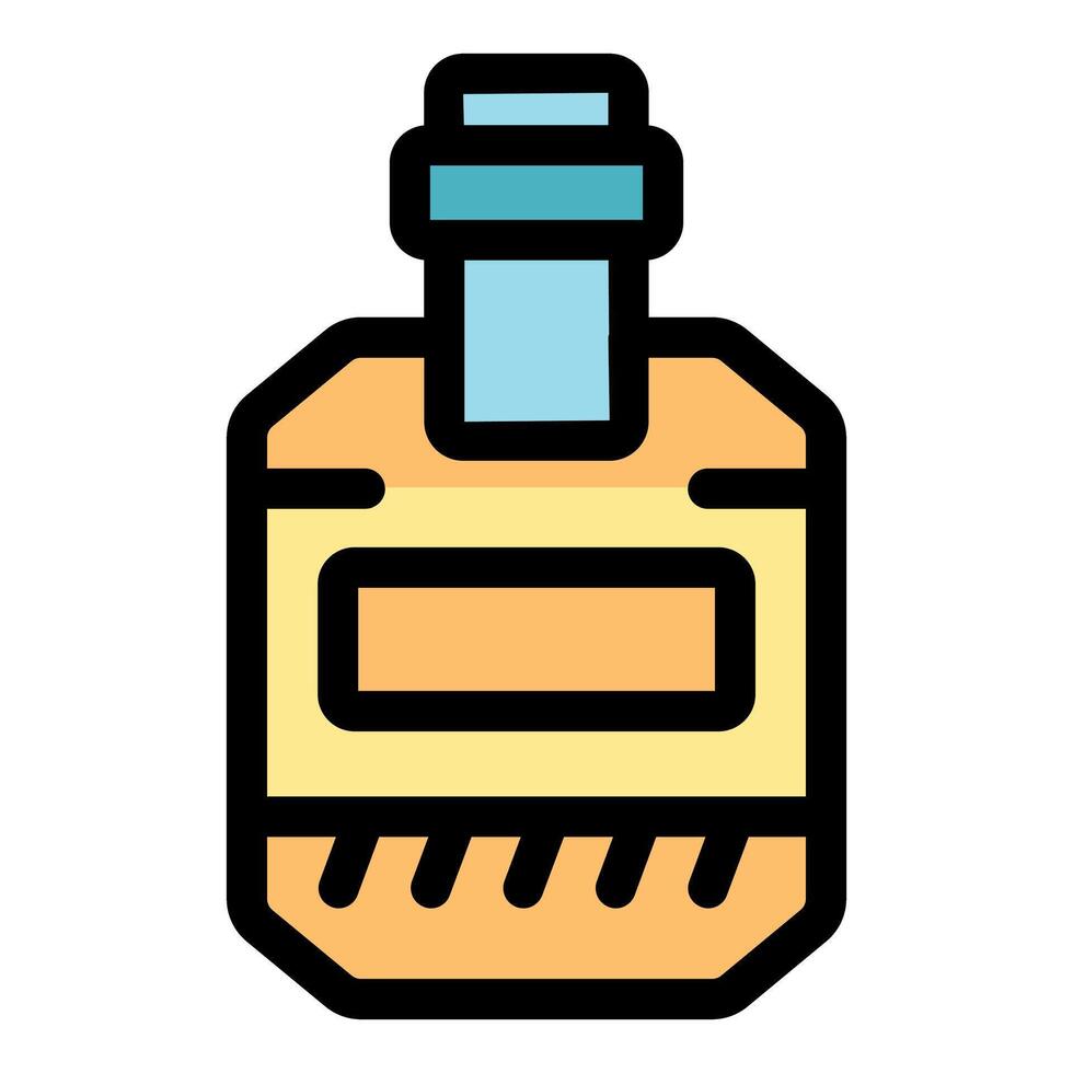 Hip flask containing hard liquor with blank label for customization vector