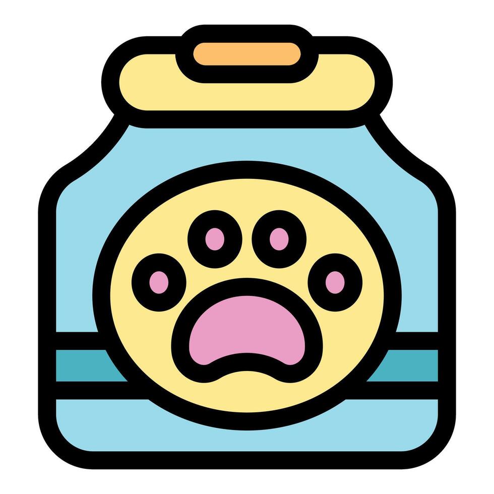 Pet food container showing paw print, symbolizing animal care vector