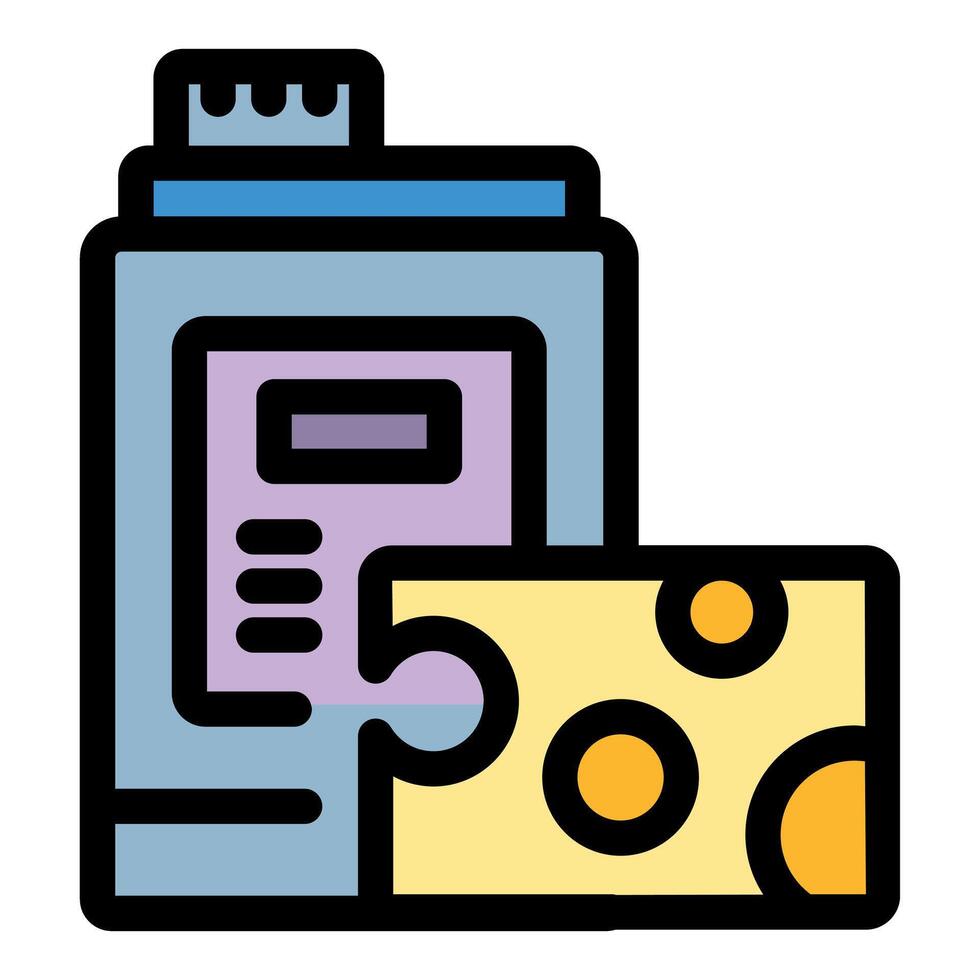 Protein supplement container with cheese illustration vector