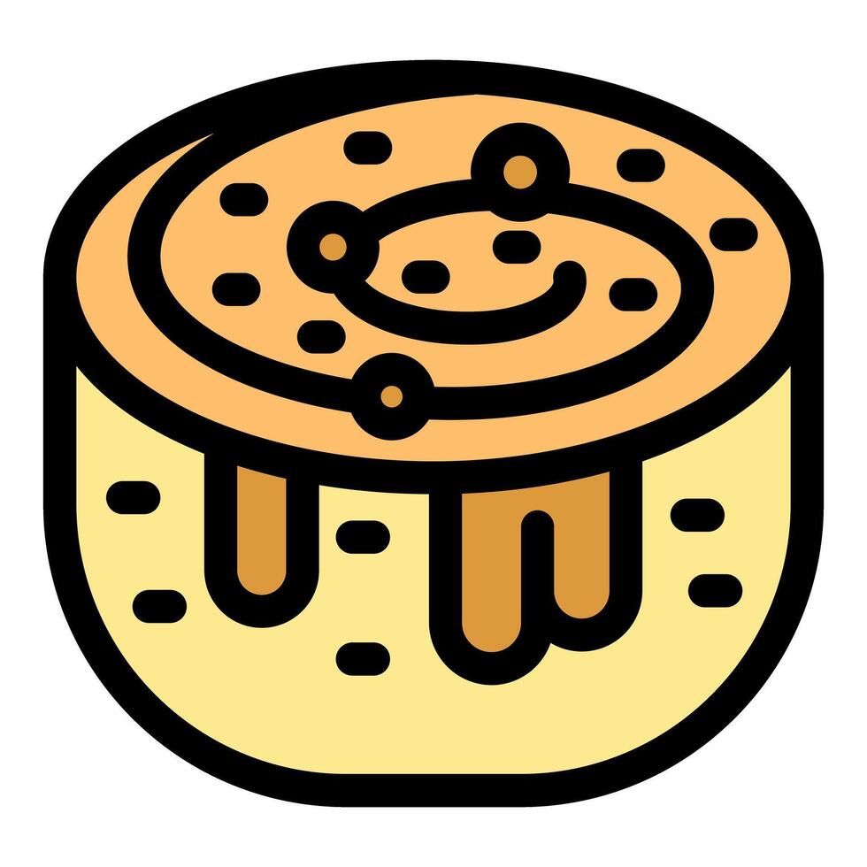 Delicious cinnamon roll dripping with icing and sprinkles vector