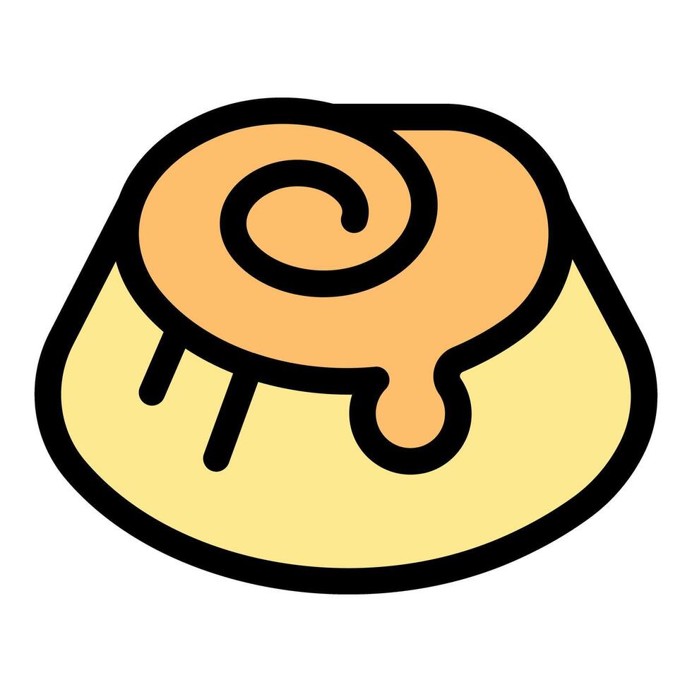 Delicious cinnamon roll dripping with icing for breakfast delight vector