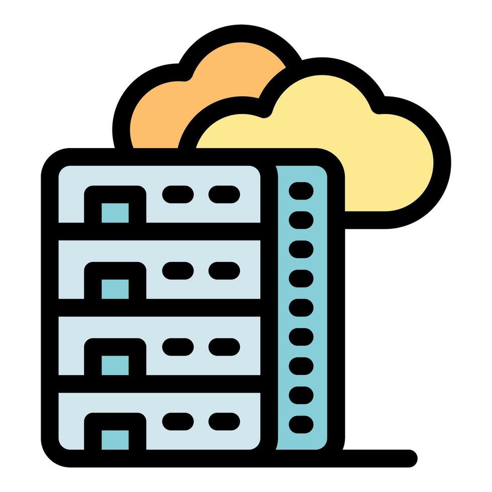 Cloud computing server providing hosting services and data storage vector