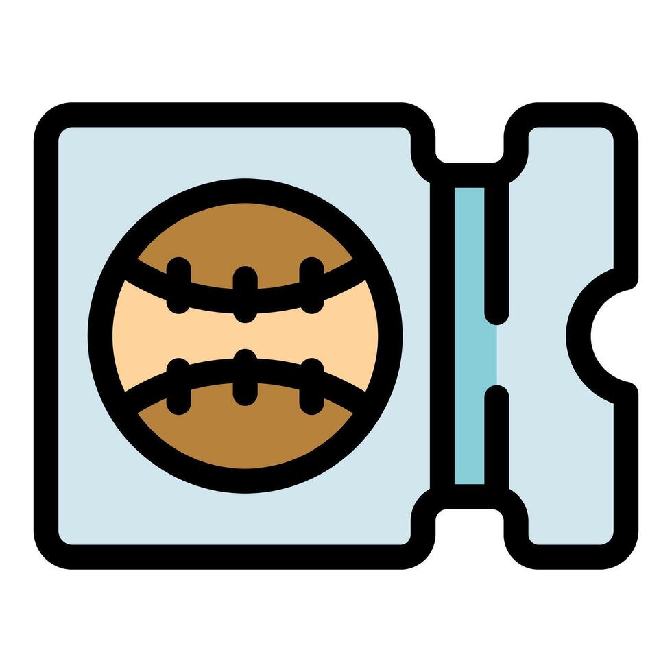 Baseball ticket icon with stitching design vector