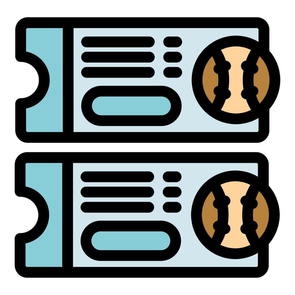 Two baseball tickets representing access and admission to sporting event vector