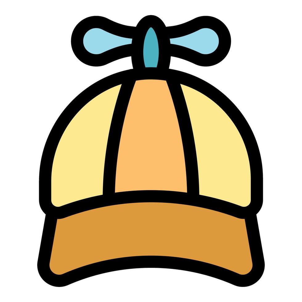 Funny propeller cap spinning and keeping cool during summer heat vector
