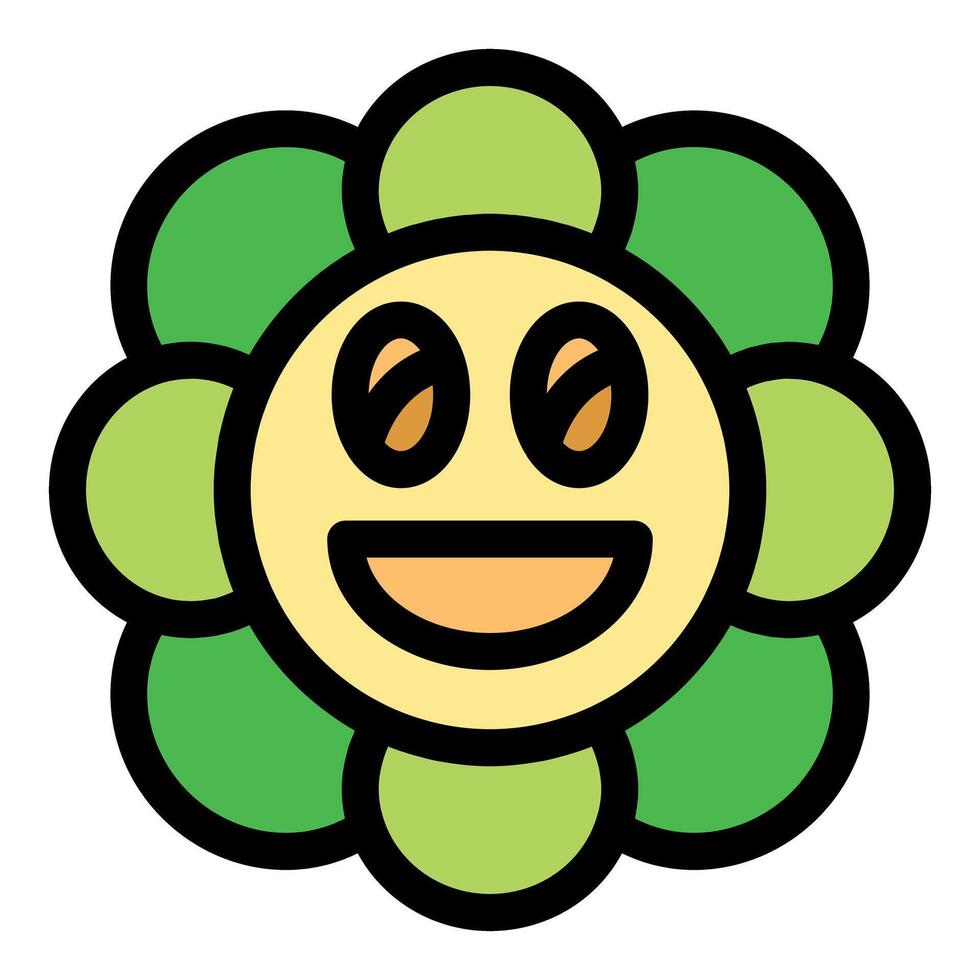 Cartoon flower with a big smile, expressing joy and positivity vector