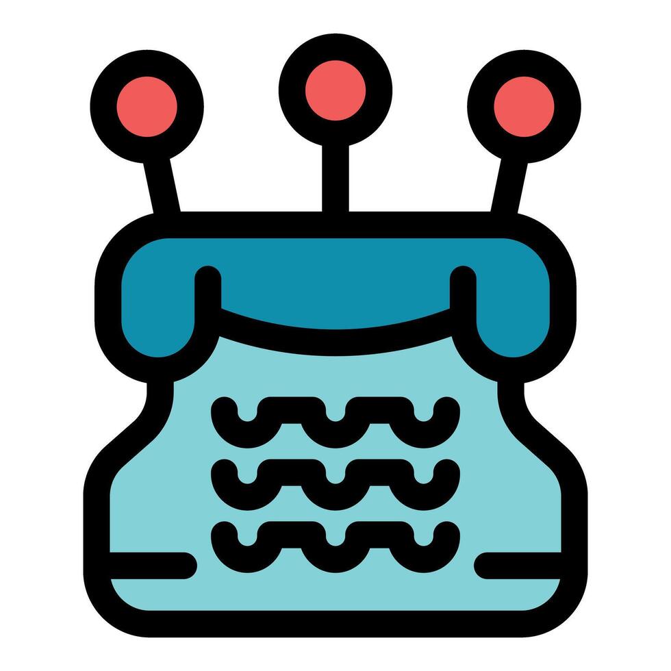 Retro phone connecting to communication network, featuring three antennae vector