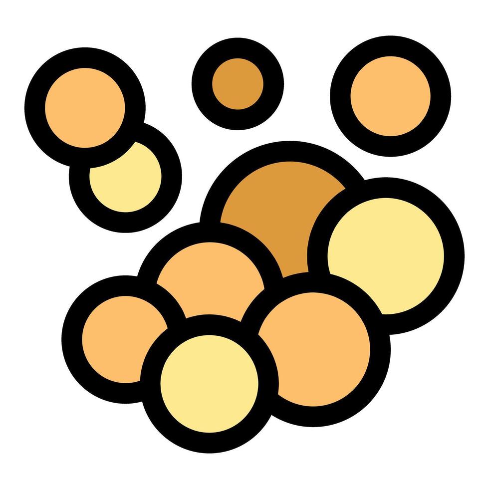 Golden bubbles floating and creating foam effect vector