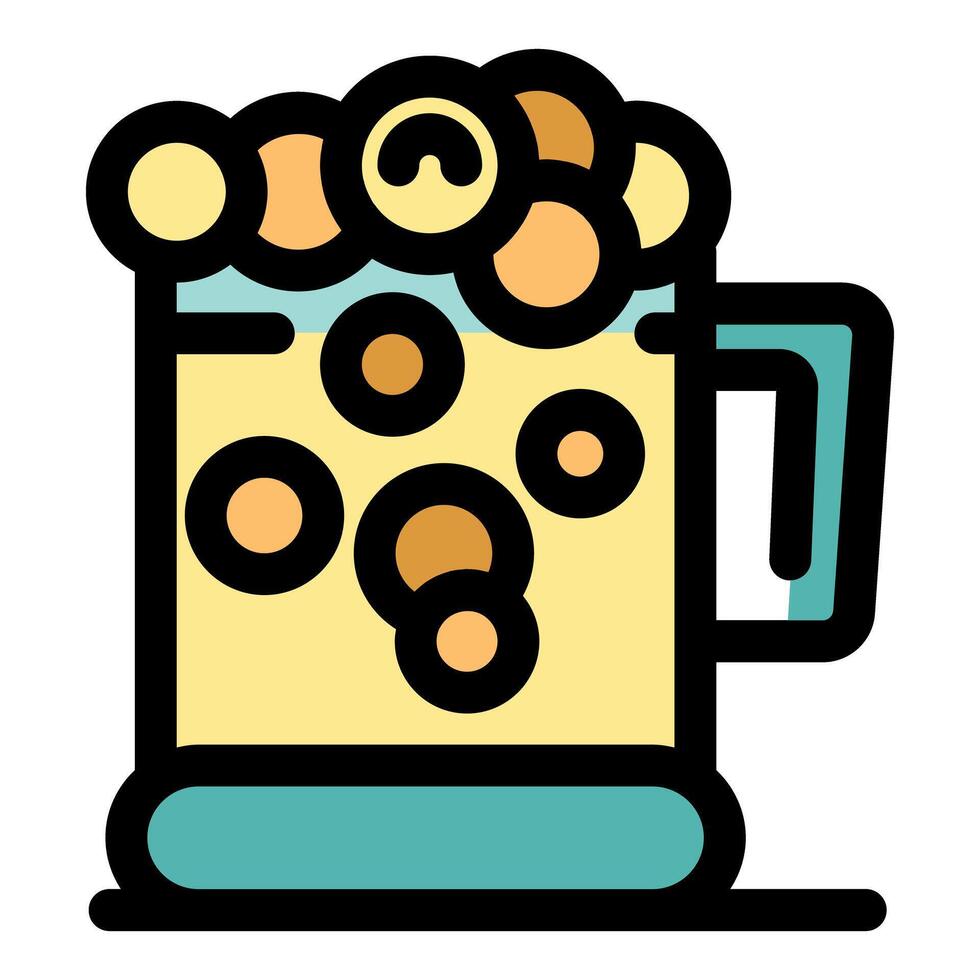 Foaming beer in glass mug refreshing beverage vector