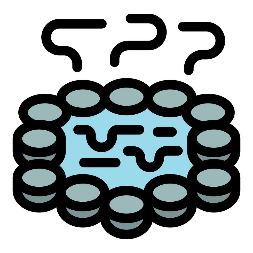 Geothermal hot spring with steaming water surrounded by rocks vector