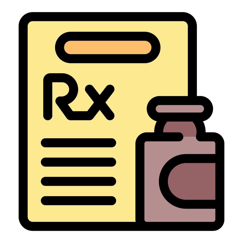 Medical prescription with rx symbol and pill bottle representing healthcare and medication vector