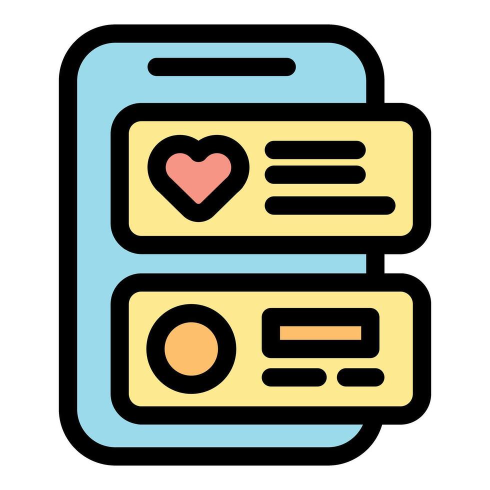 Smartphone showing notifications with heart and slider icons, social media and user interface design vector