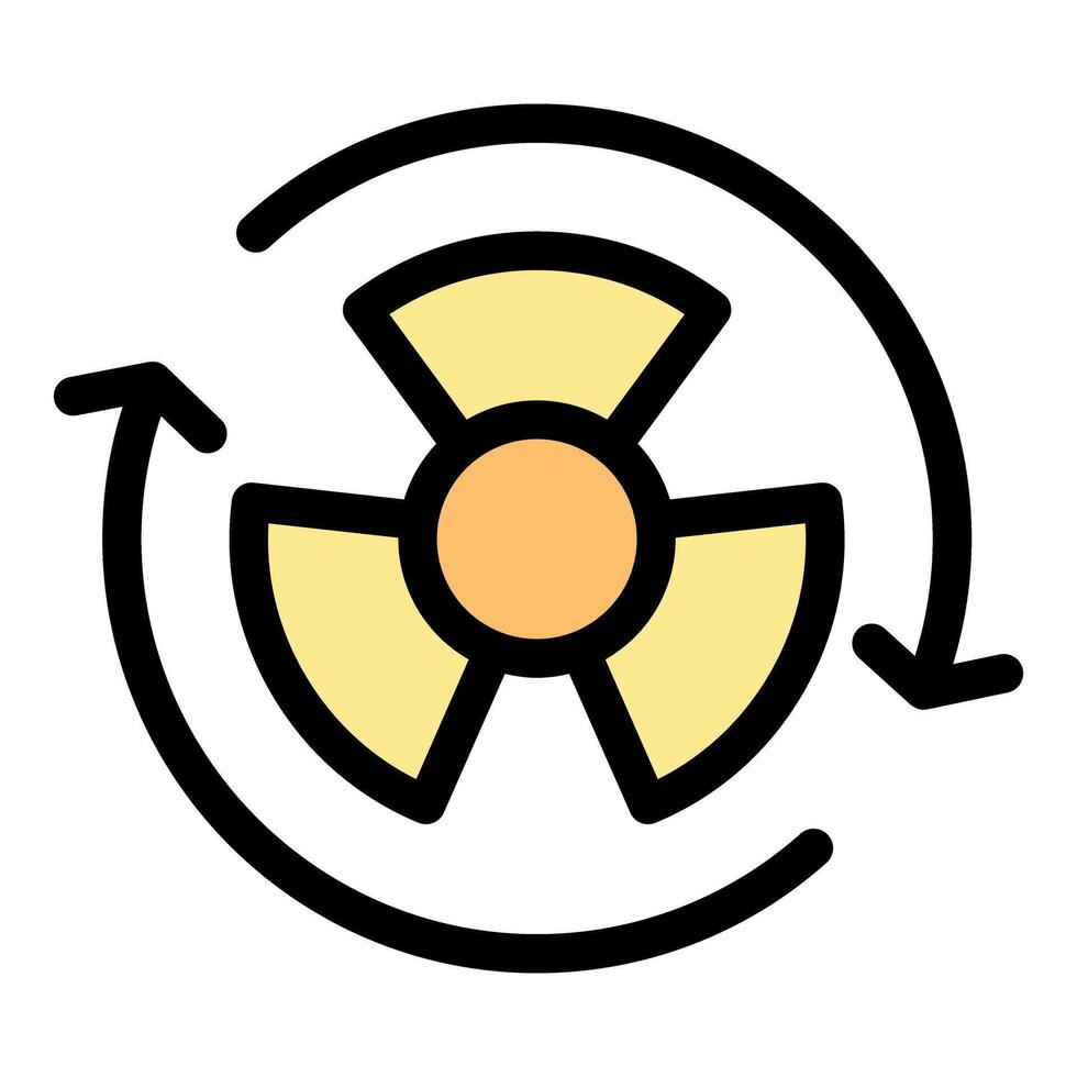 Radioactive contamination rotating hazard symbol depicting nuclear power vector