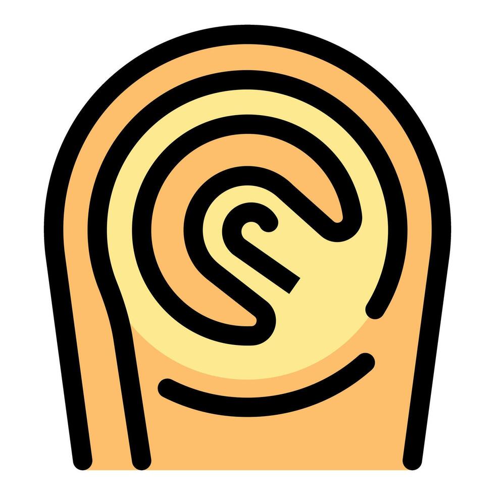 Human ear showing inner ear canal and cochlea anatomy vector