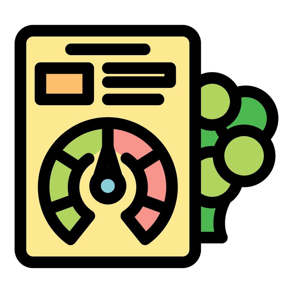 Broccoli growing stage showing on measurement device icon vector