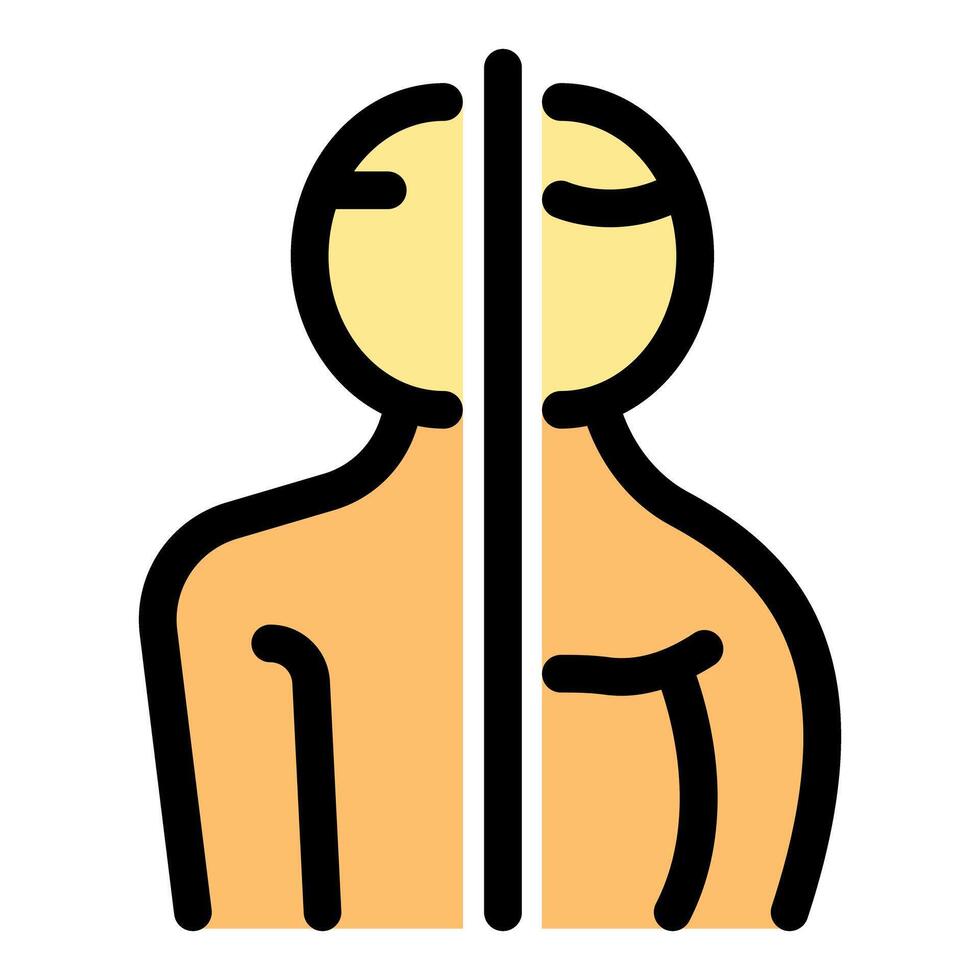 Split personality showing different sides of mind divided self vector