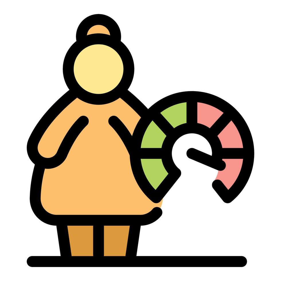 Senior woman checking cholesterol level with meter indicator, health and medical concept vector