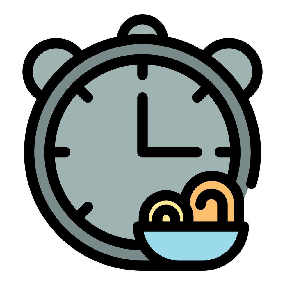Intermittent fasting showing food and alarm clock representing scheduled eating vector