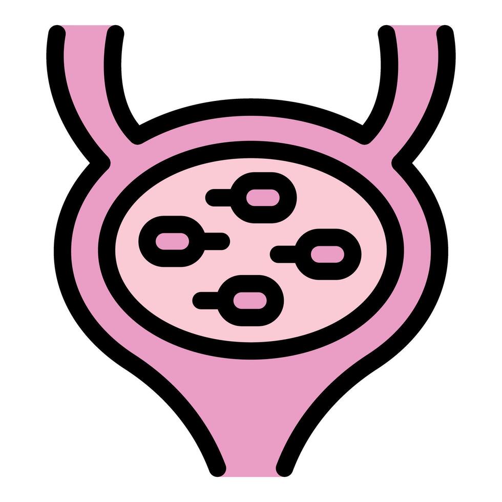 Spermatozoa fertilizing female egg in uterus, process of fertilization vector