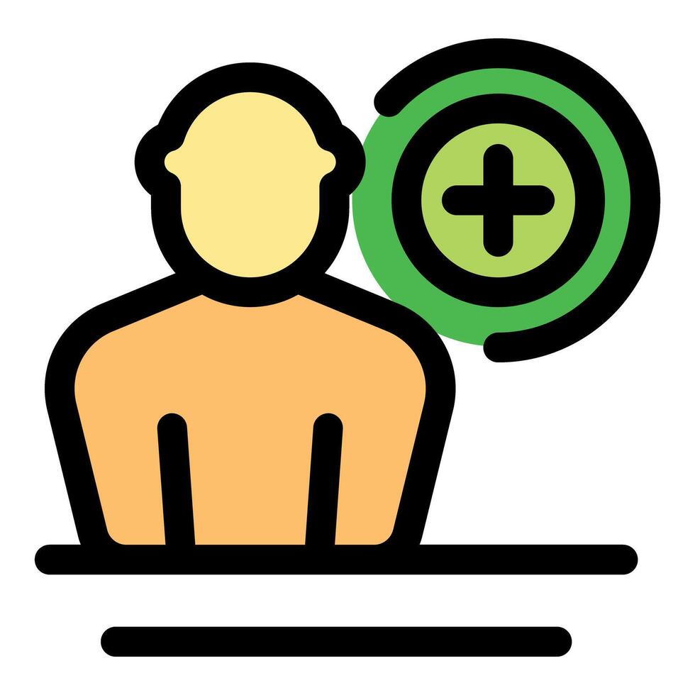 Person adding a new user icon, adding a new profile to a platform vector