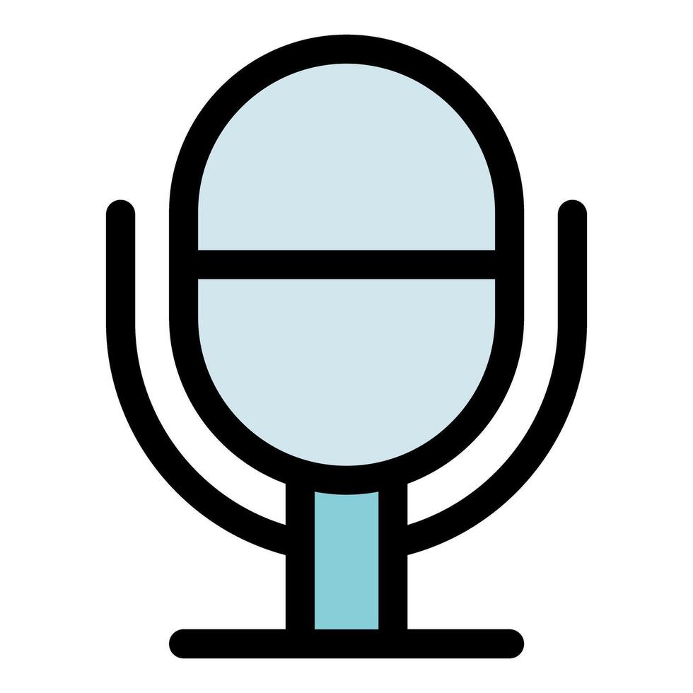 Podcast microphone broadcasting audio news report interview vector