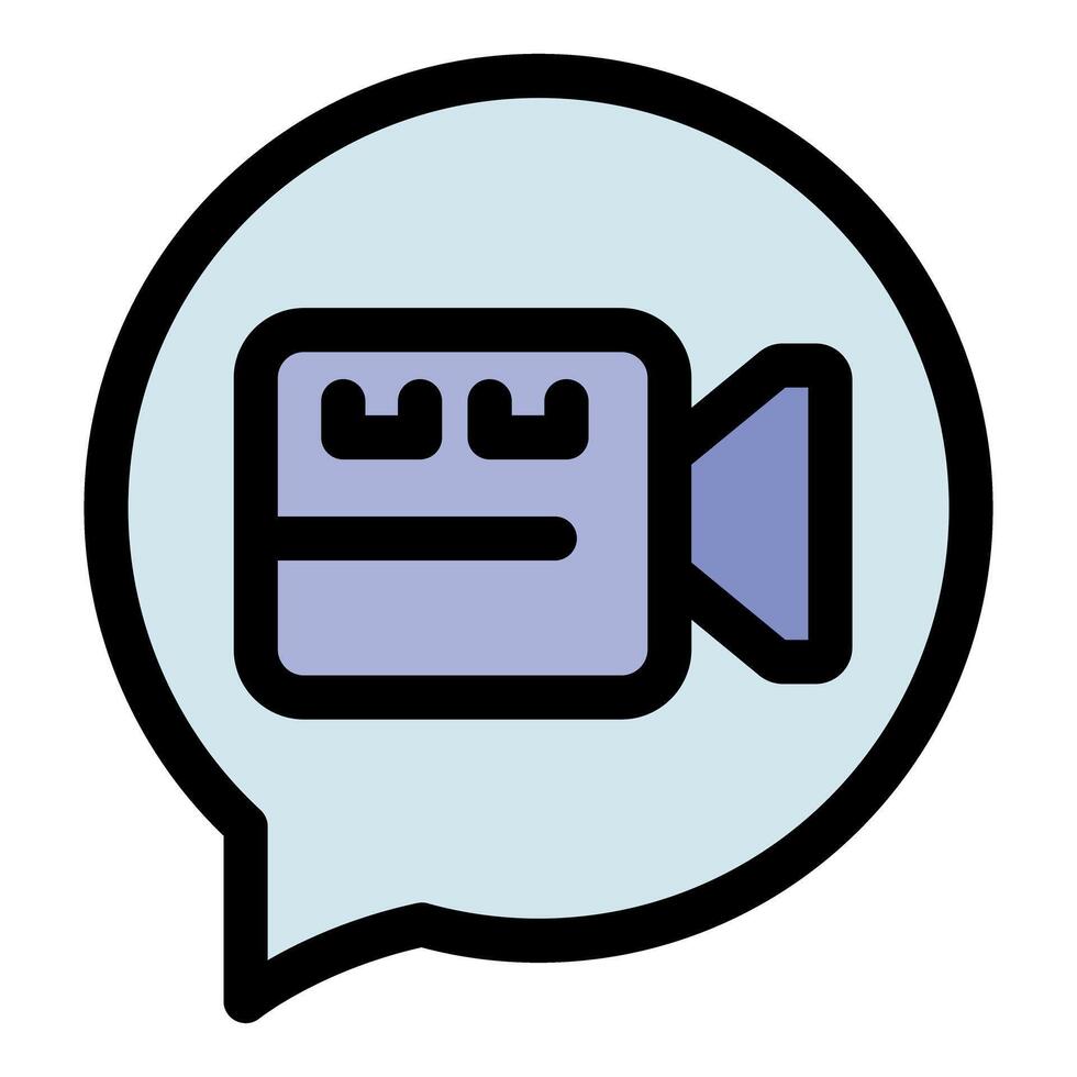 camera icon inside speech bubble symbolizing chatting vector