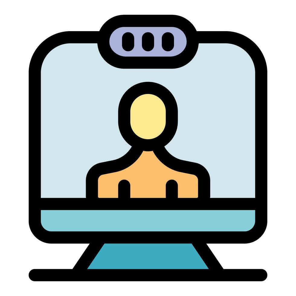 call on computer screen showing person communicating online vector