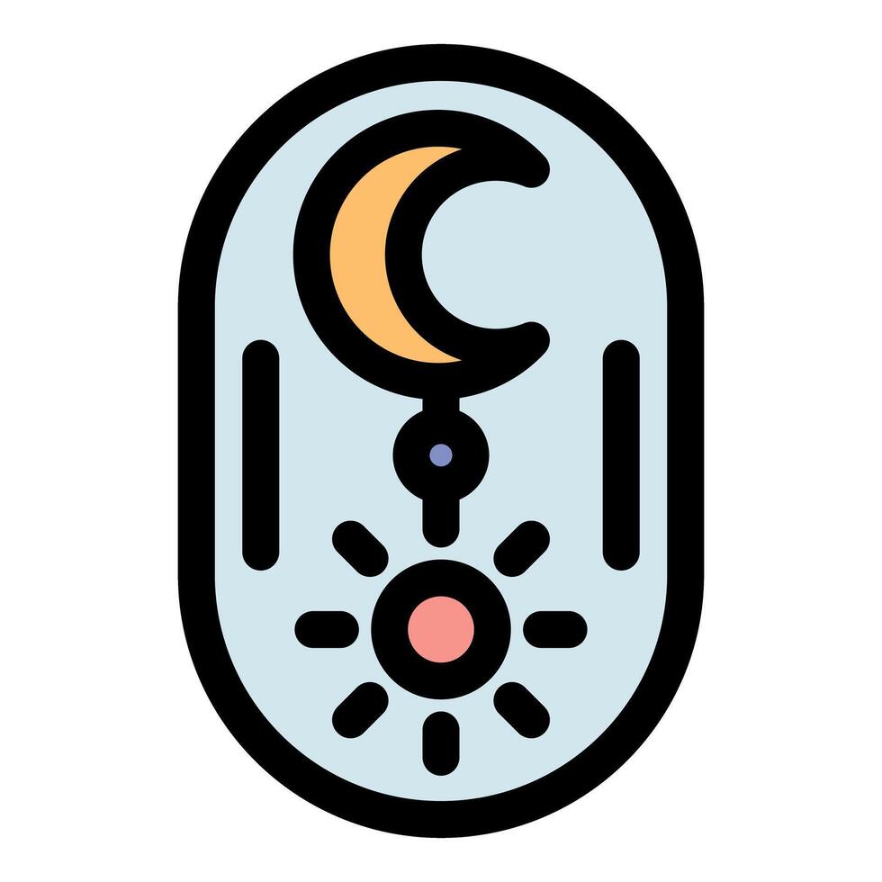 Sun and moon connected with lines representing balance and harmony vector
