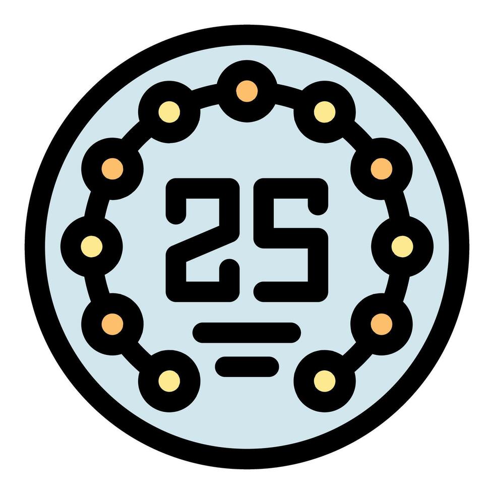 25 cents coin money currency finance cash payment quarter dollar vector
