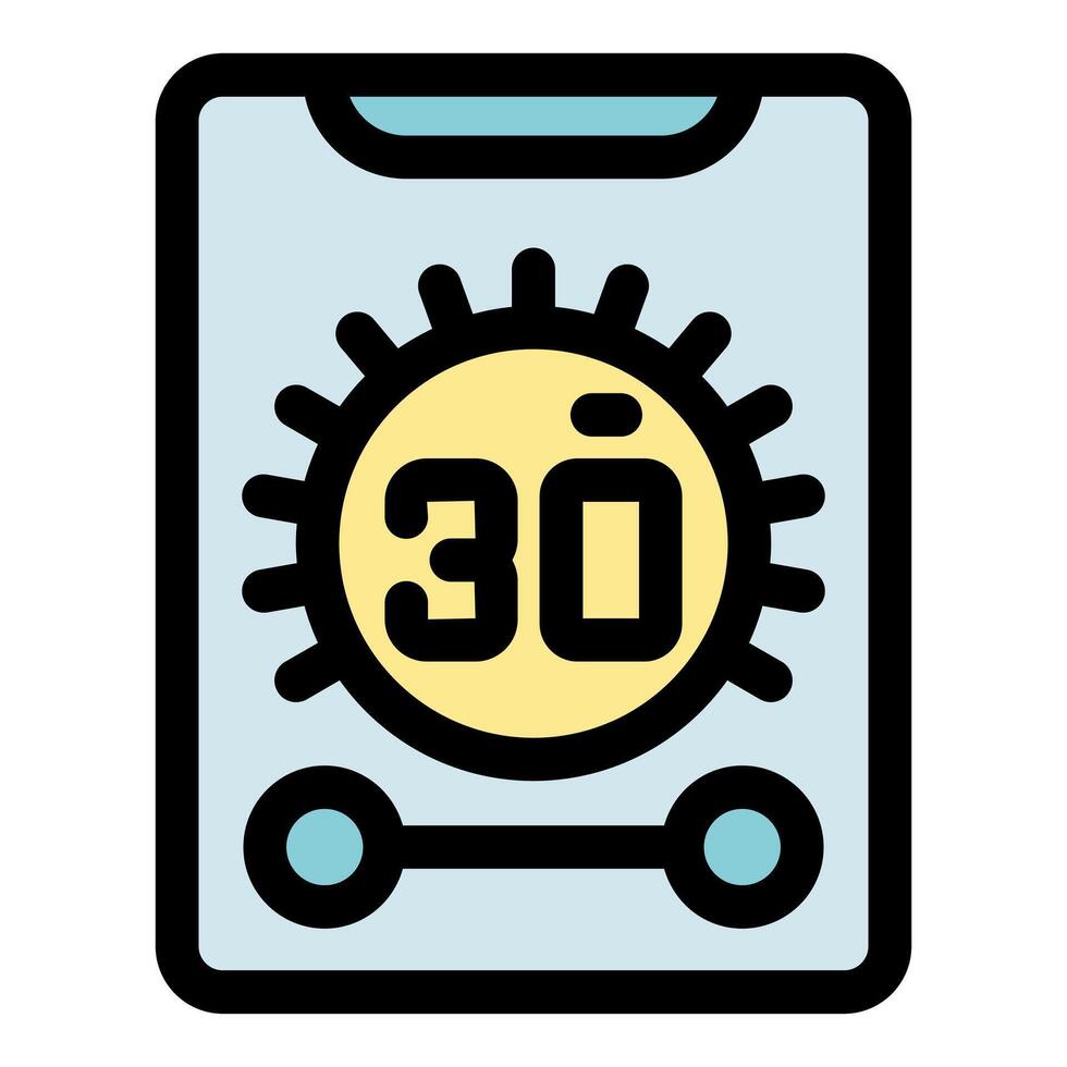 Smartphone showing sun and temperature, summer vacation is coming vector
