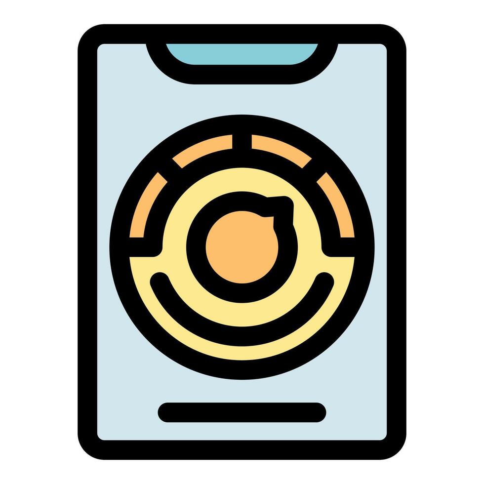 Smartphone showing loading percentage icon, mobile phone with progress indicator vector