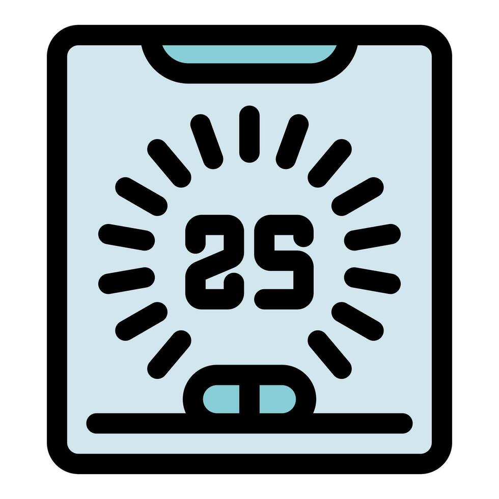 Smartphone showing twenty five seconds timer countdown interface vector