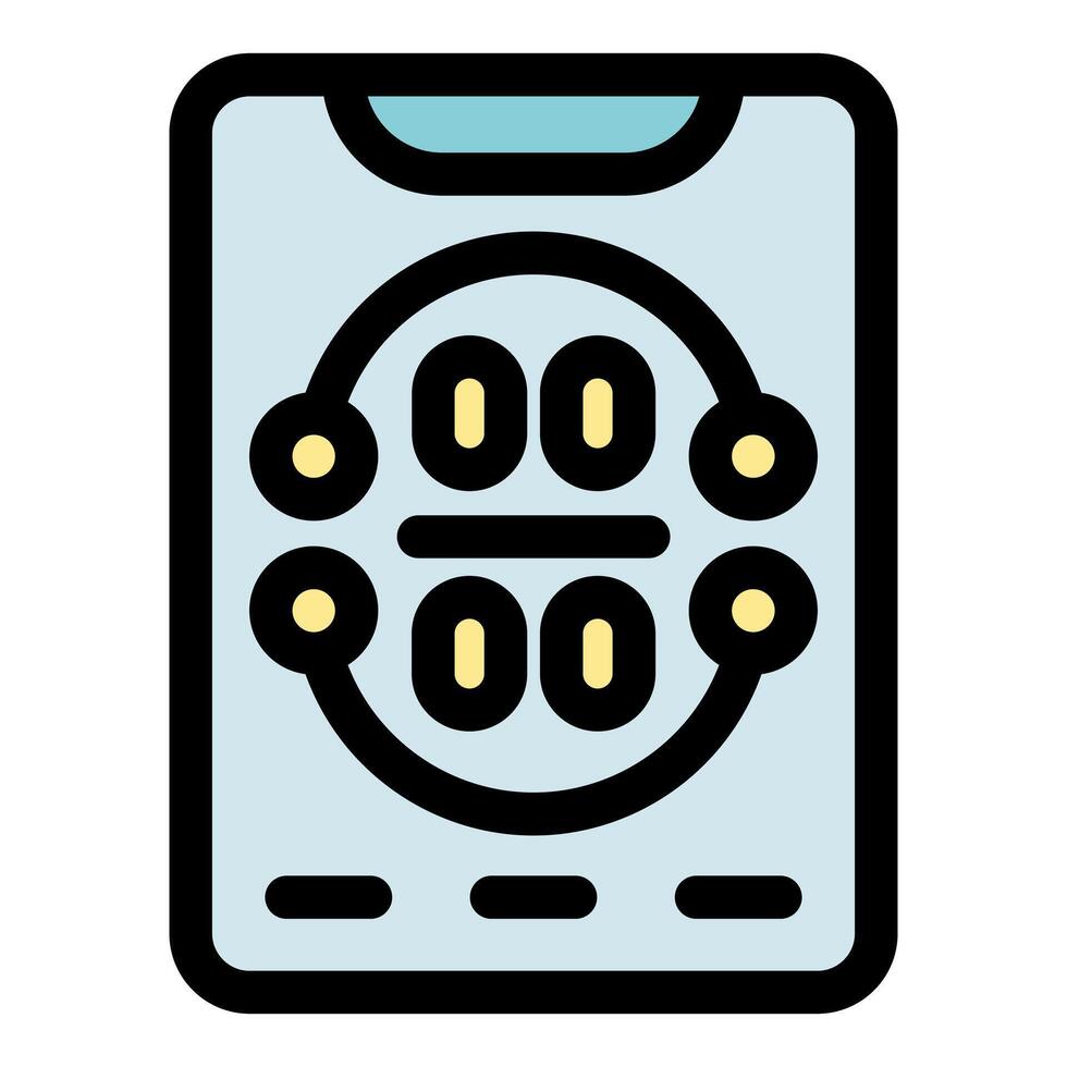 Online eye test showing optometry chart on smartphone screen vector