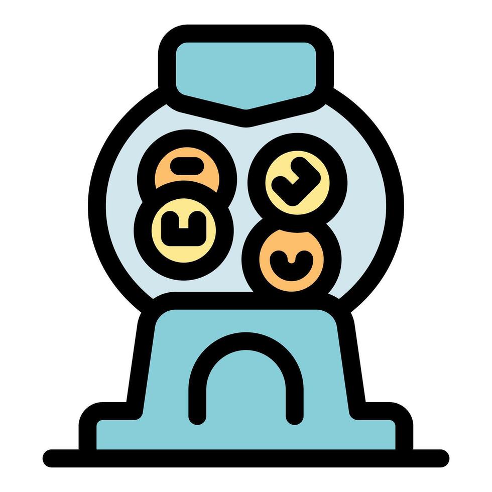 Gumball machine dispensing colorful gumballs with letters and symbols vector