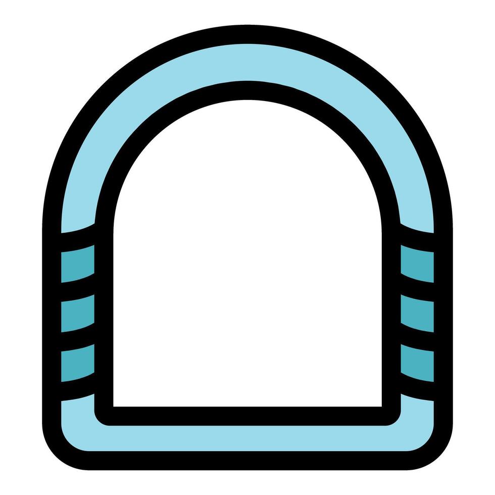 Semicircular arch with stripes creating an elegant frame vector