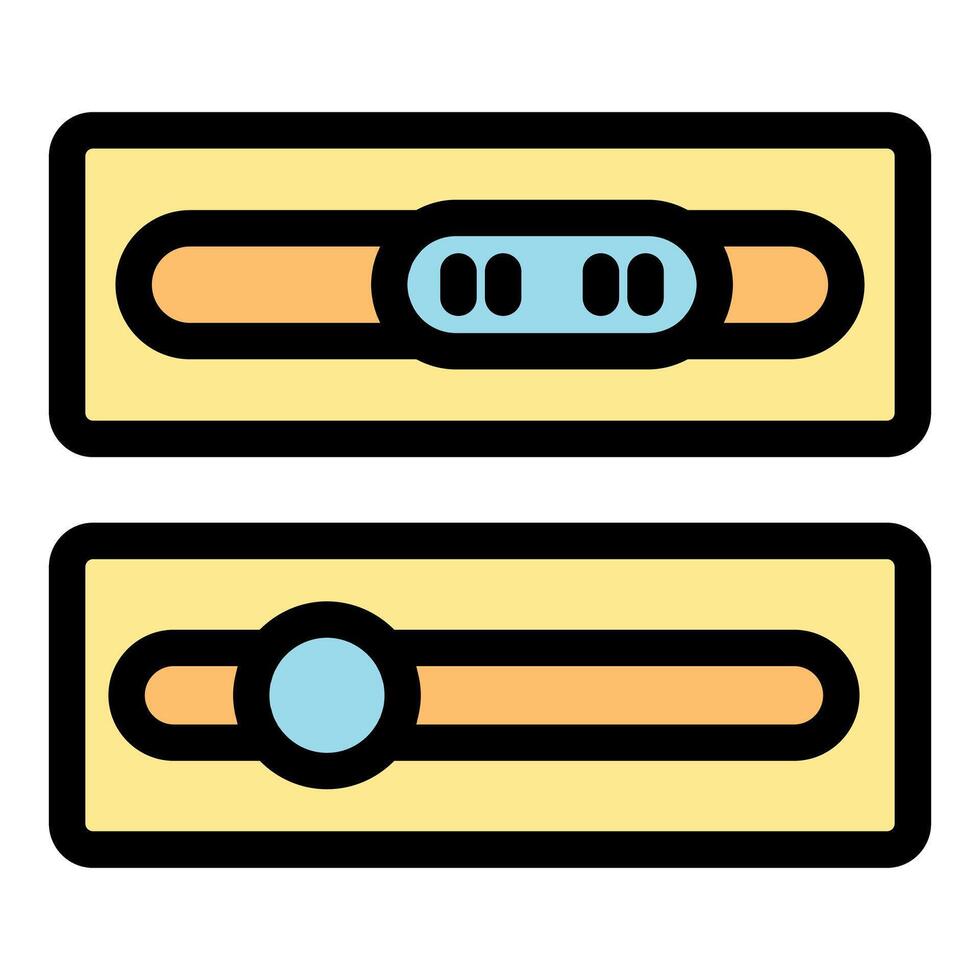 Settings sliders showing different levels and options vector