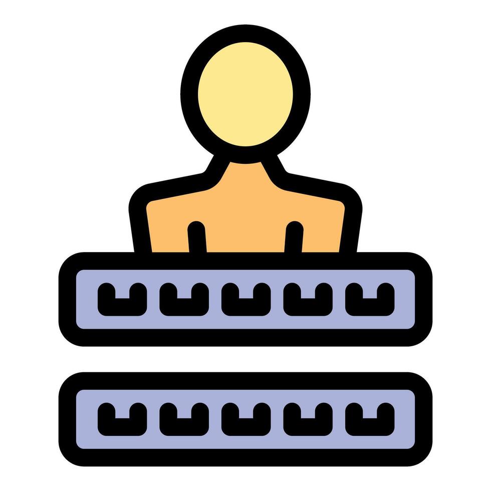 técnico instalando RAM memoria módulos en datos centrar servidor vector