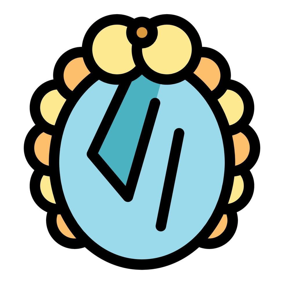 Hand mirror reflecting light blue and teal shapes with yellow and orange border vector