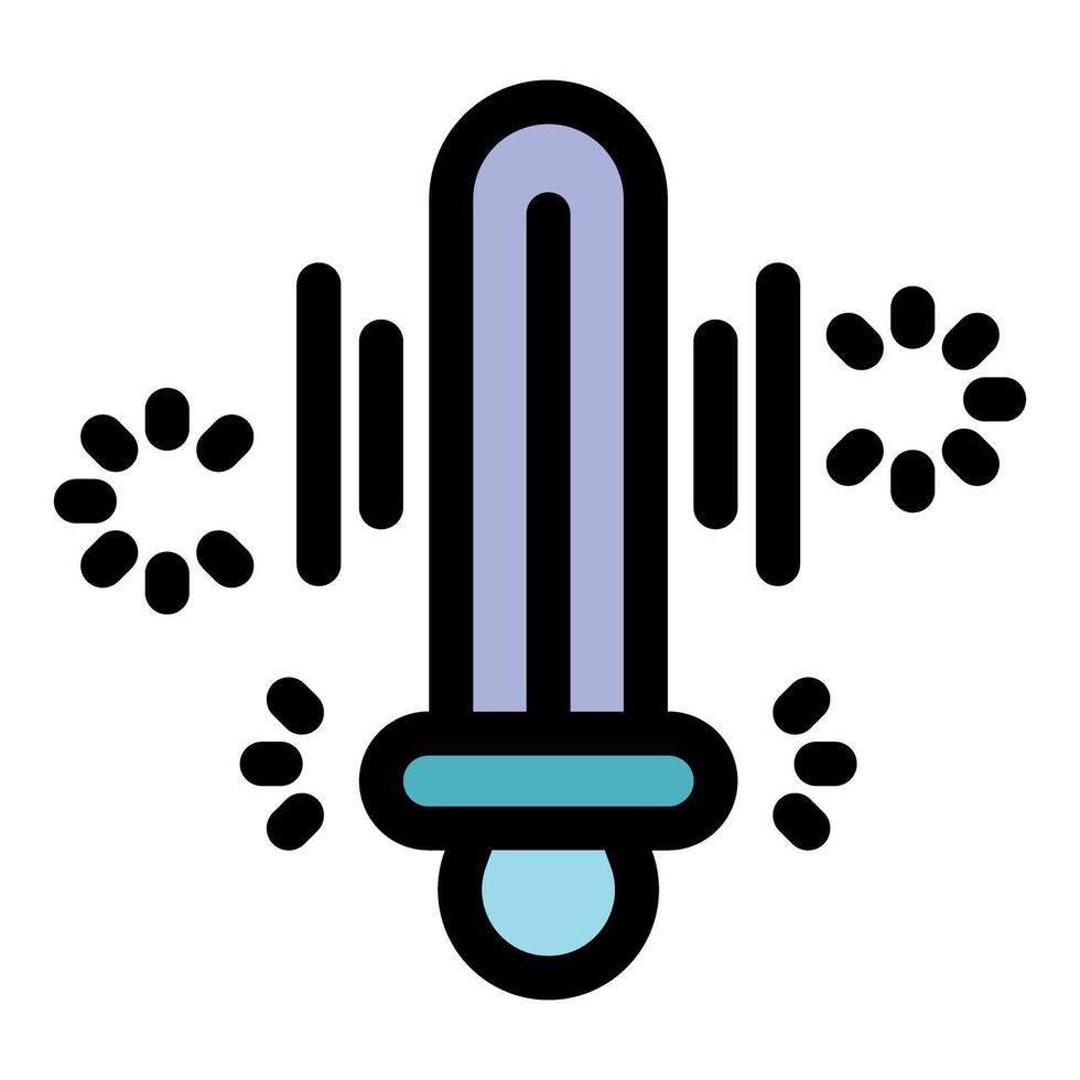 Futuristic lamp emitting light and sound waves with loading indicators vector