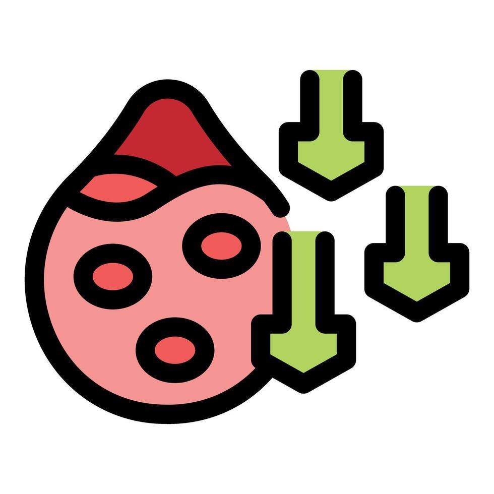 Low blood cell count showing anemia risk and health problem vector