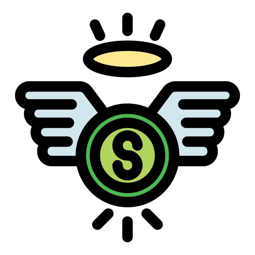 Winged money flying with angel halo representing easy income and quick cash vector