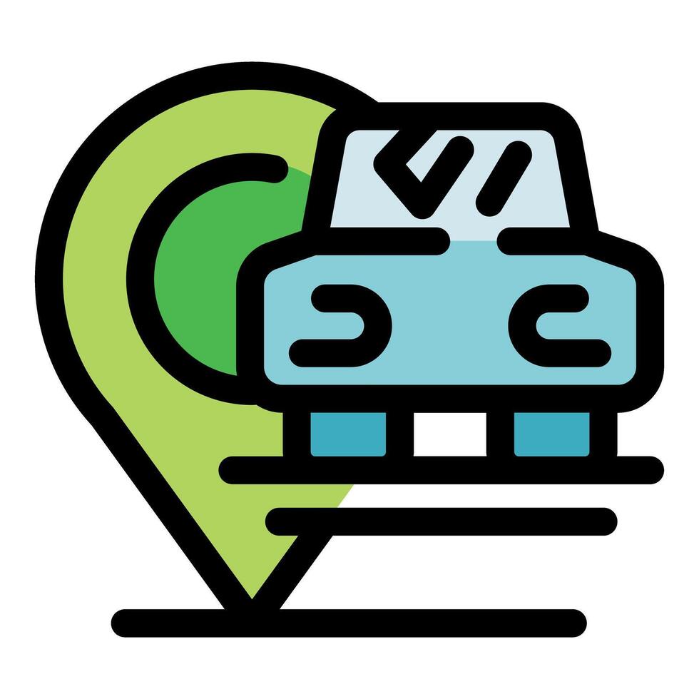 Car sharing location pin showing automated ride sharing service vector