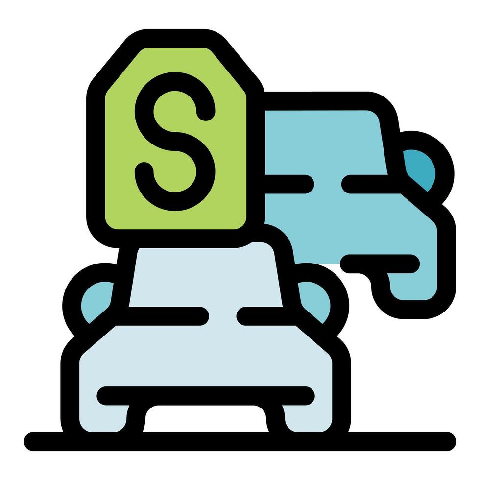 Student driver showing s sign while following another vehicle vector