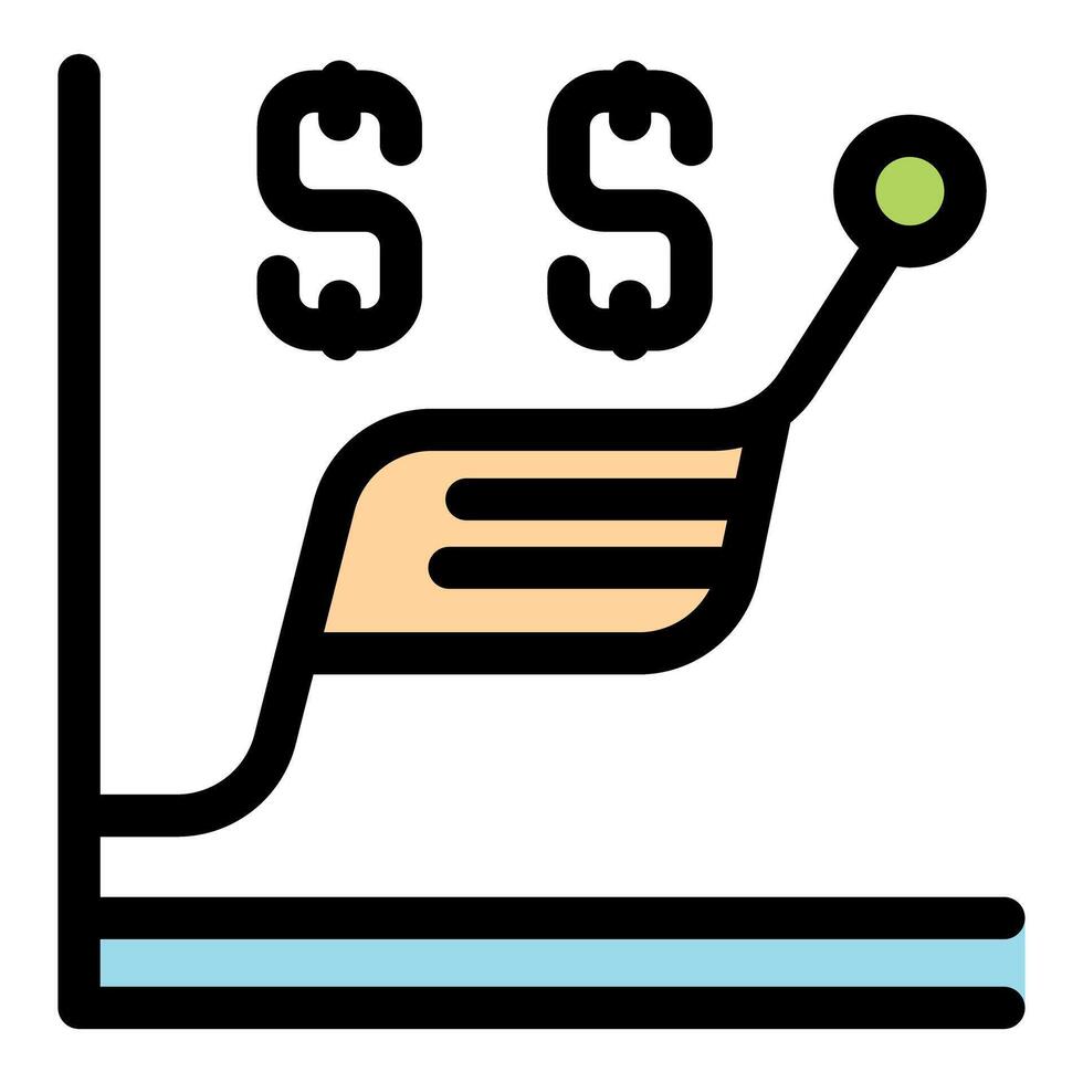 Money graph showing increasing profit with dollar symbols vector