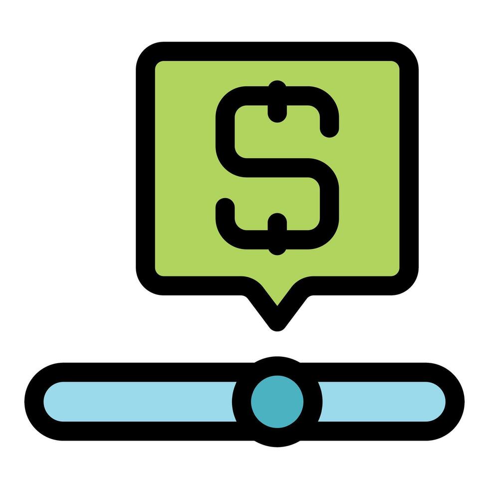 Adjusting price slider with dollar currency icon showing payment progressing vector