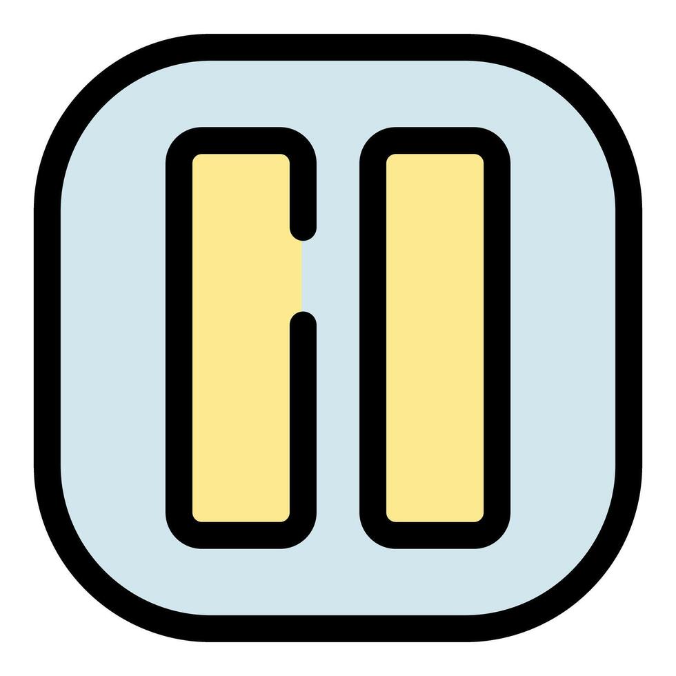 Pause button showing stop or temporary interruption of media playback vector