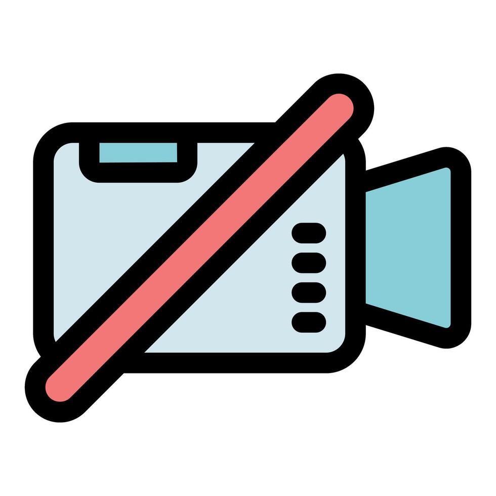 No recording allowed, camera crossed out symbol vector