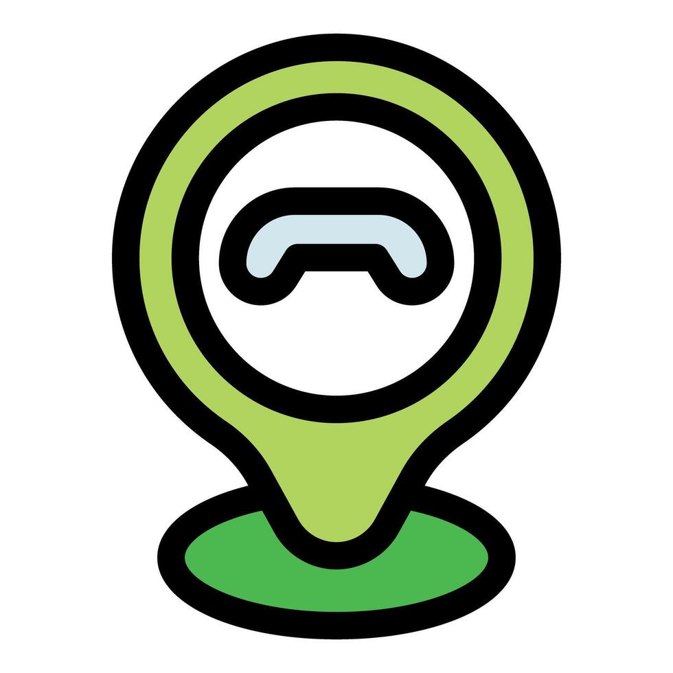 Green map pointer showing phone receiver icon for customer service location vector