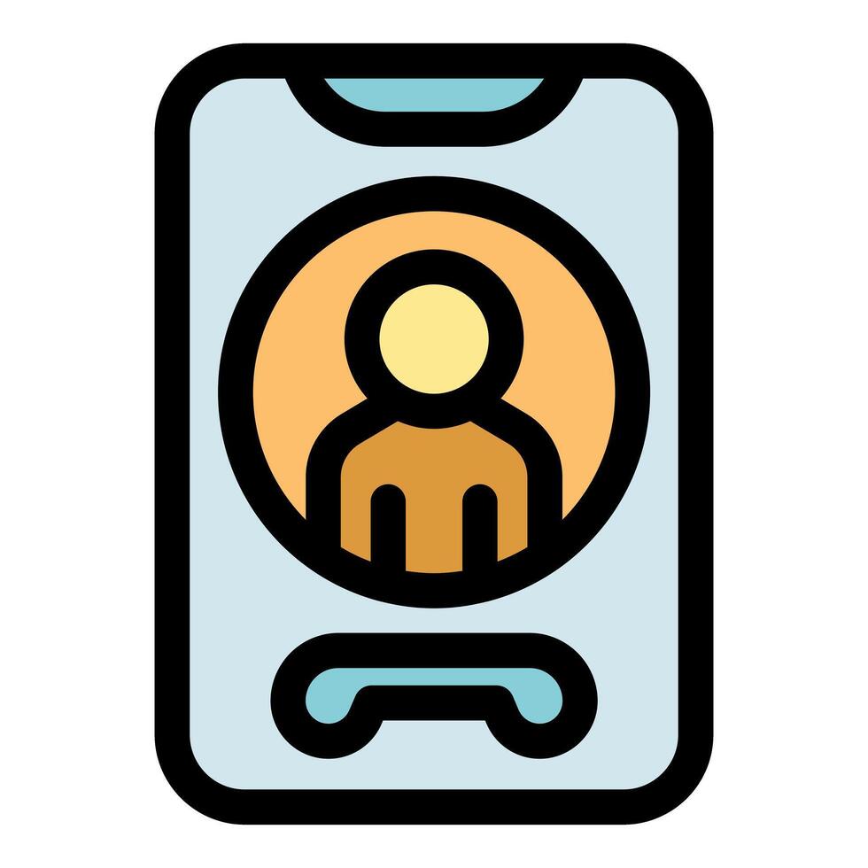 Smartphone showing contact person and phone symbol for calling vector