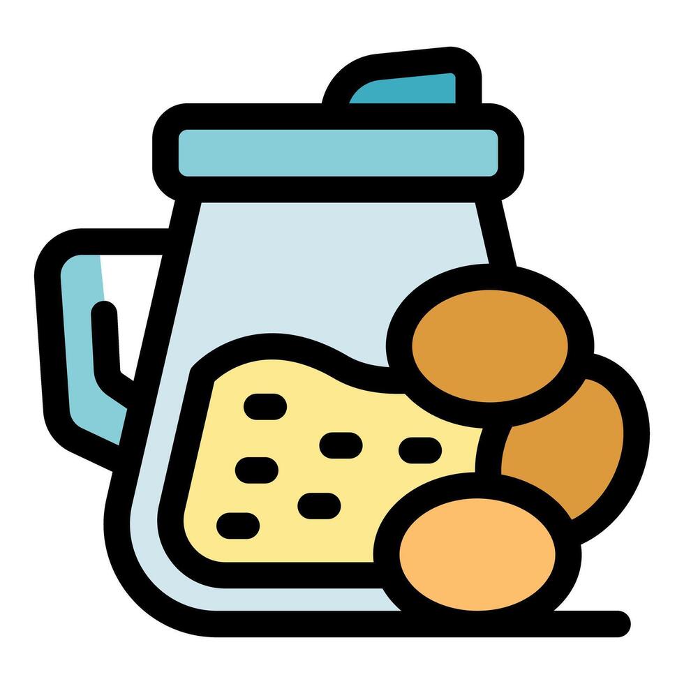 Protein powder being mixed in shaker bottle with lid, fitness and nutrition icon vector